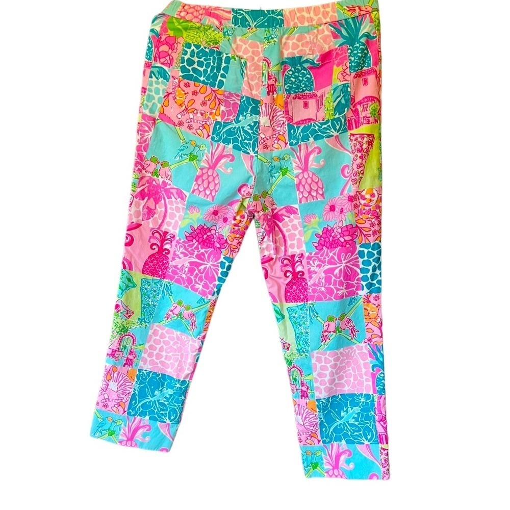 Vintage Lilly Pulitzer Pink Multicolored Floral pants size Small.